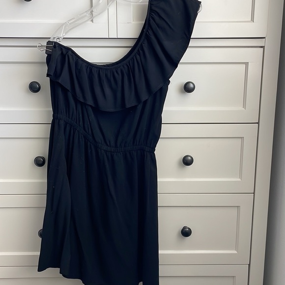 Cotton On Women’s Black One Shoulder Mini Dress with Cinched Waist - Size Large - Picture 2 of 5